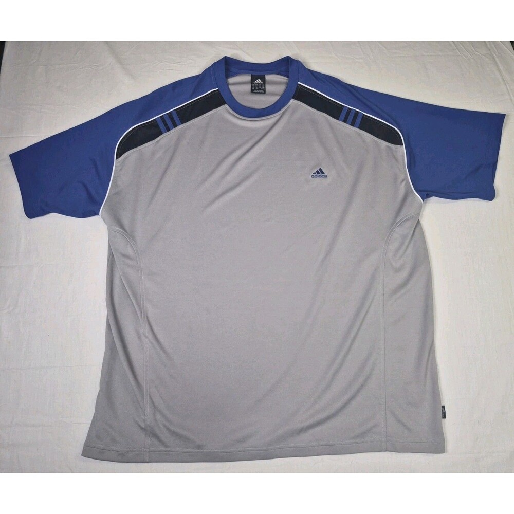Adidas Climalite Shirt Men's Size 2XL Blue Gray Performance Moisture Wicking XXL - Picture 1 of 14